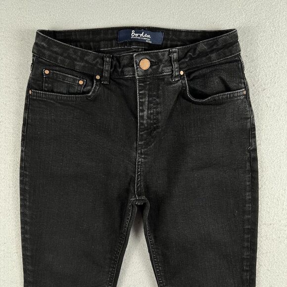 Boden Jeans Womens 10 Black Denim The Marylebone Slim Boot Cut Mid Rise - Picture 2 of 11
